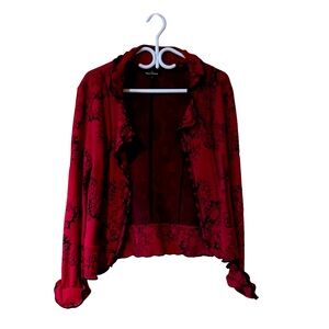 Red and black textured blazer